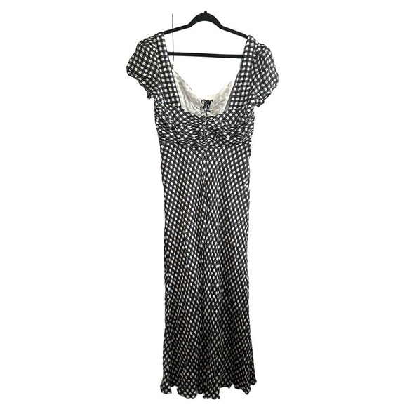 NWT J. CREW Collection Tie-neck Cap-sleeve Gingham Maxi Dress - Curve Plus Sz 14 - Picture 5 of 8